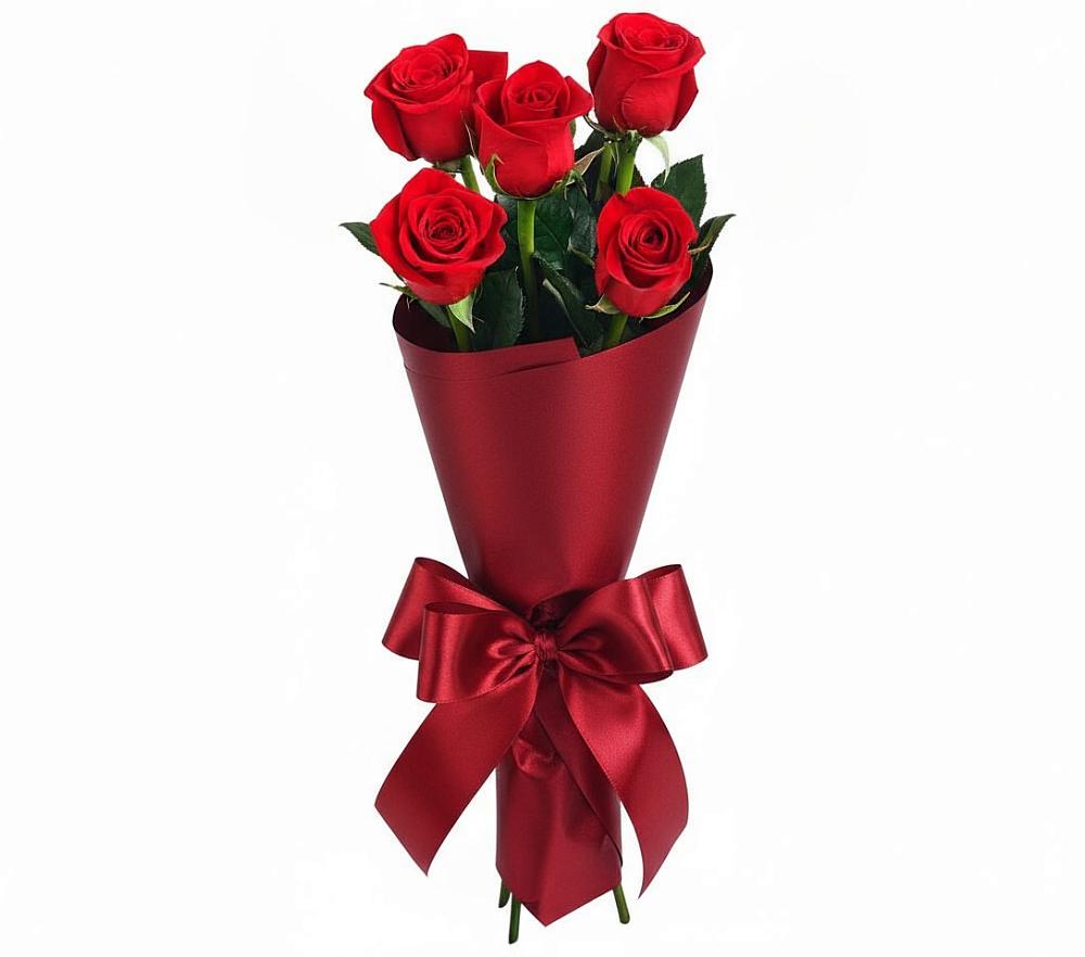 Букет 5 Красных роз Эдлесс Лав в Развилке