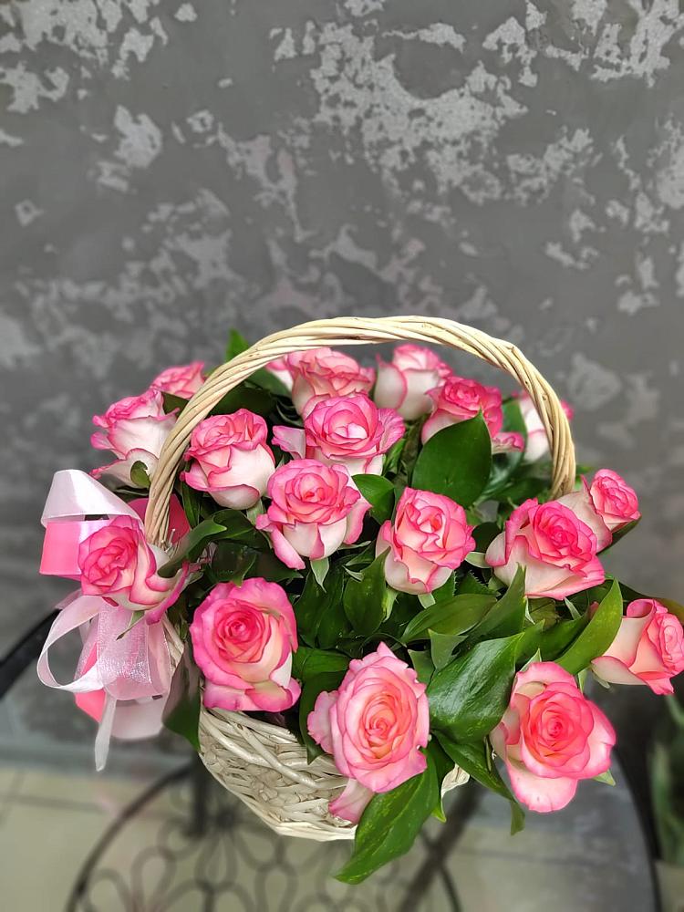 Цветочная композиция из Розы в корзине в Развилке