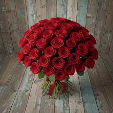 Букет 55 Красных роз Фридом #REPLACE_PRED# Развилке