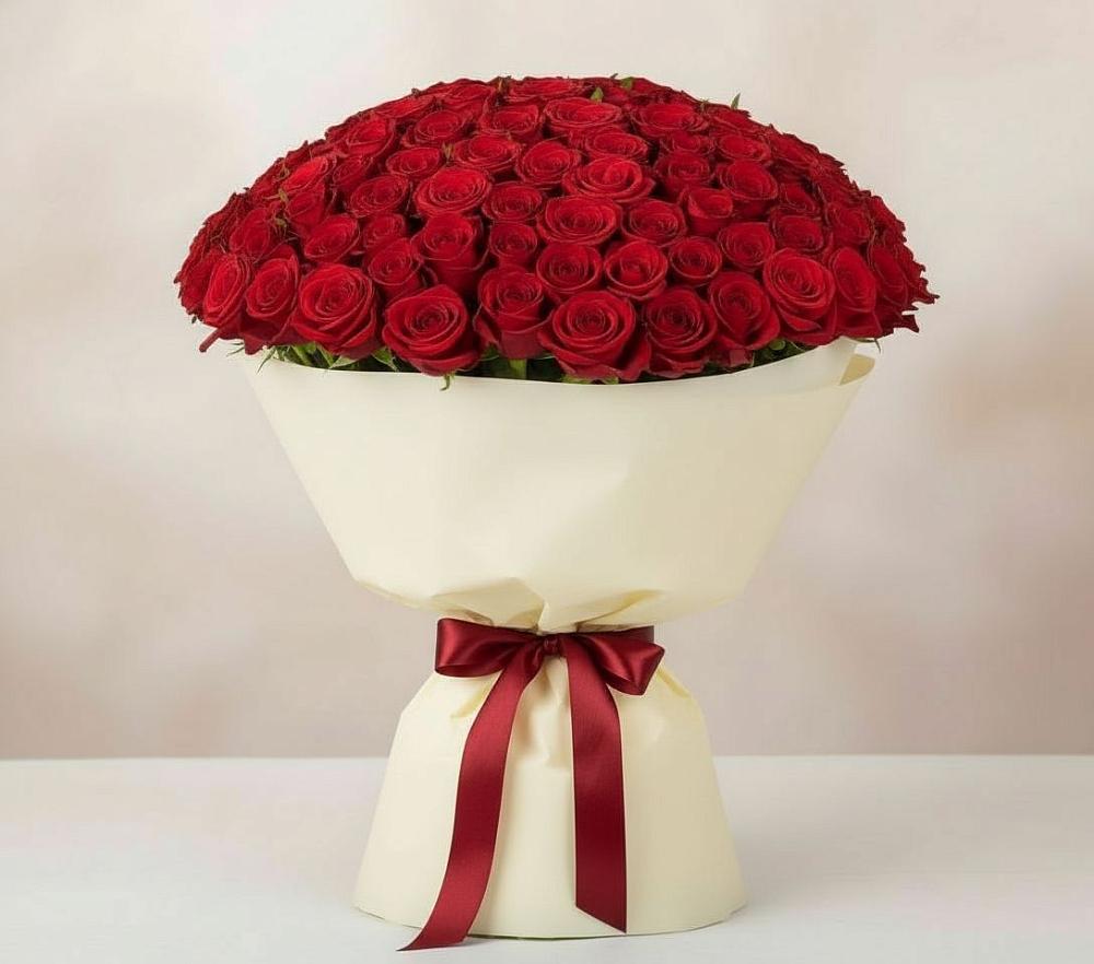 Букет 101 Красная роза Милано в Развилке
