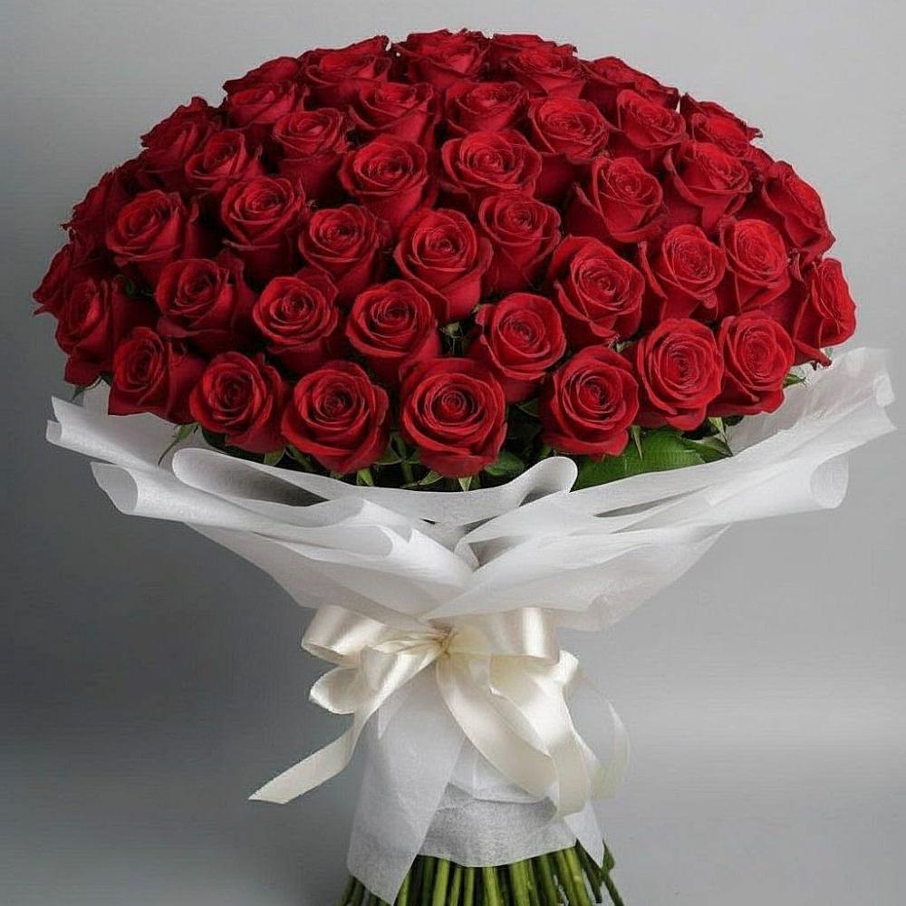 Букет 101 Красная роза Блэк Мэджик в Развилке