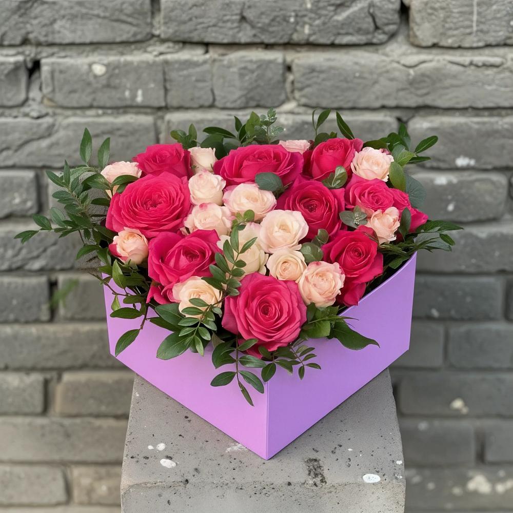 Цветочная композиция из Розы в коробке в Развилке