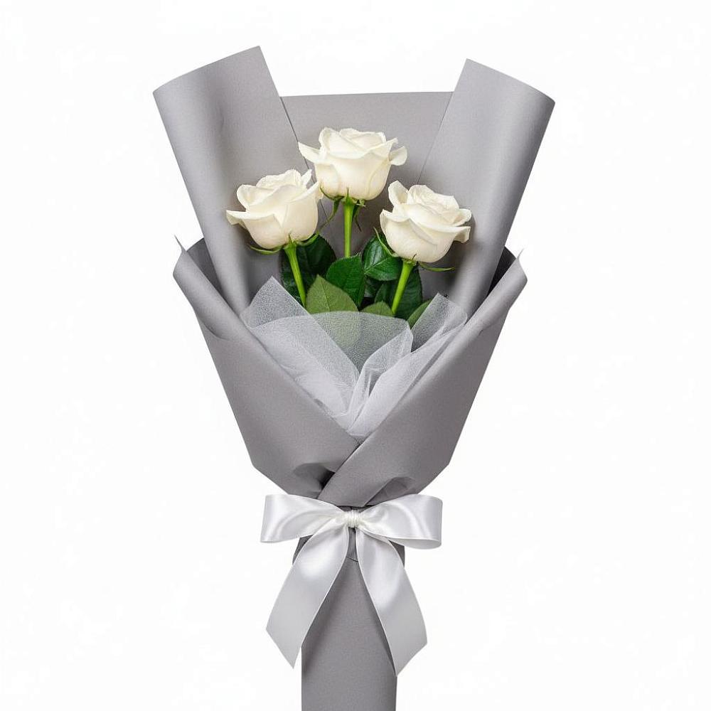Букет 3 белые розы в Развилке