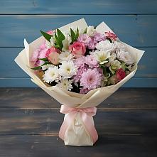 Букет цветов из:  Хризантемы, Альстромерии и Розы в Развилке