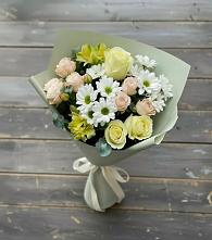 Букет цветов из:  Альстромерии, Розы и Хризантемы в Развилке